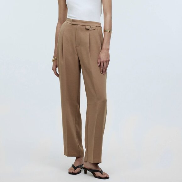 Madewell The Rosedale High-Rise Straight Pant Trouser in Crepe Carved Wood Sz 8 - Picture 1 of 15